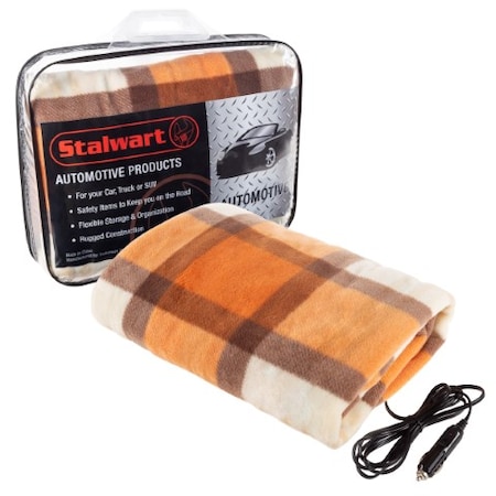 Fleming Supply Electric Car Blanket with 12-volt Polar Fleece Travel Throw for Car, Truck and RV for Cold Weather 587306LNC